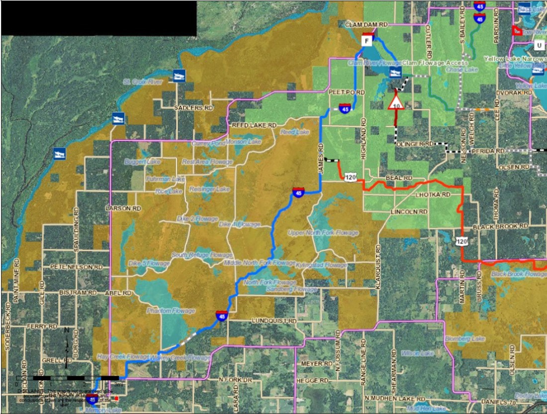 Map Grantsburg to Yellow Lake